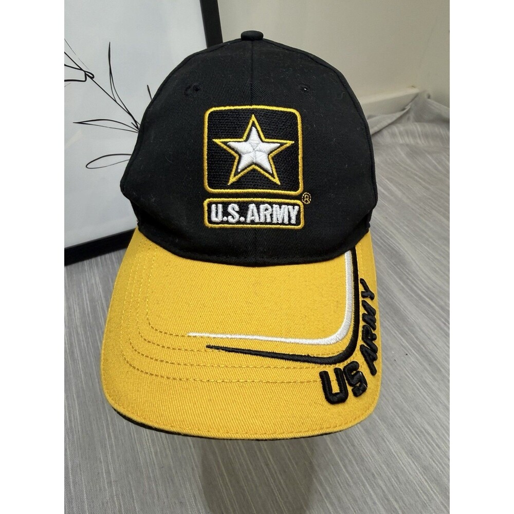 US Army Hat Strong Black Stitched Letters White Star Embroidered Cap Licensed